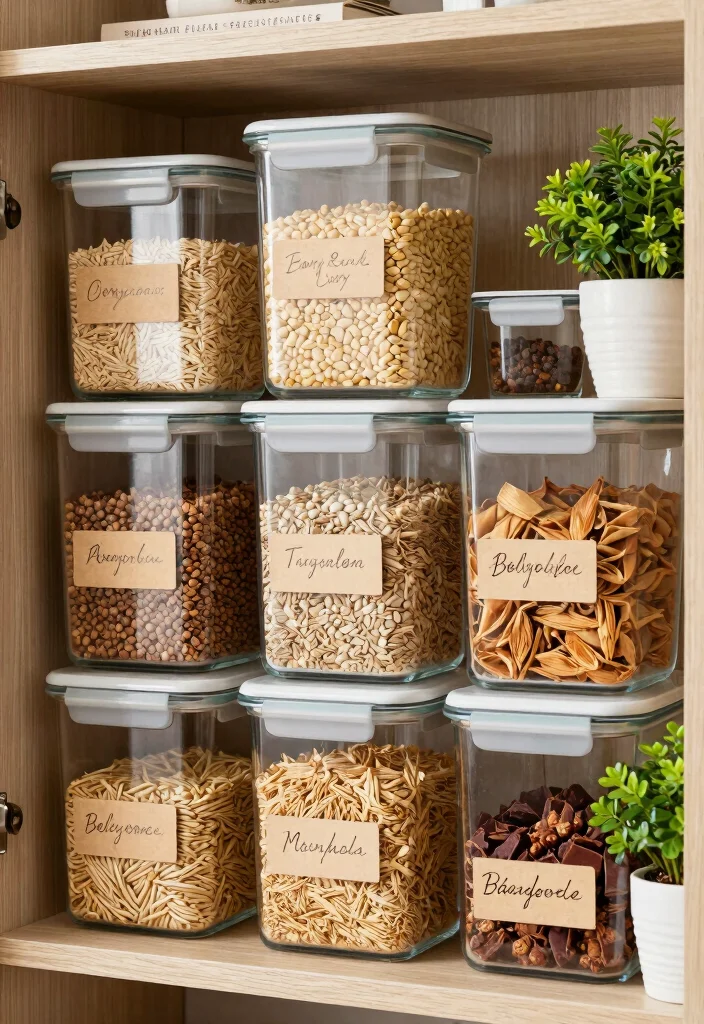 12 Walk In Pantry Organization Ideas for Everyday Use 1. Clear Storage Containers for Easy Visibility 0