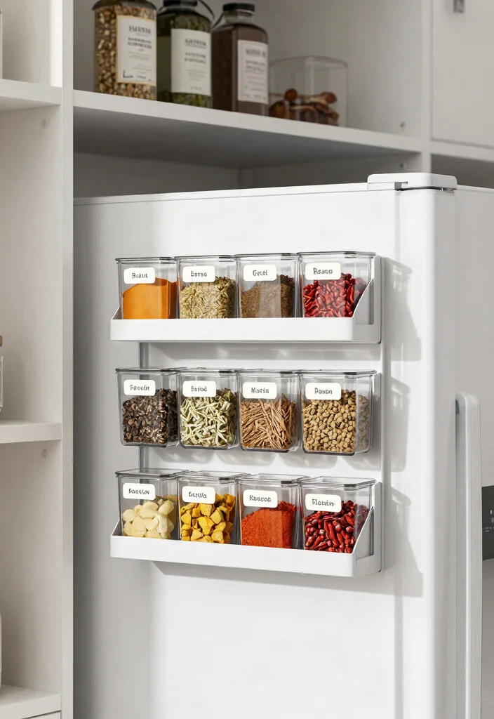 12 Walk In Pantry Organization Ideas for Everyday Use 4. Magnetic Spice Racks for Space Saving 0