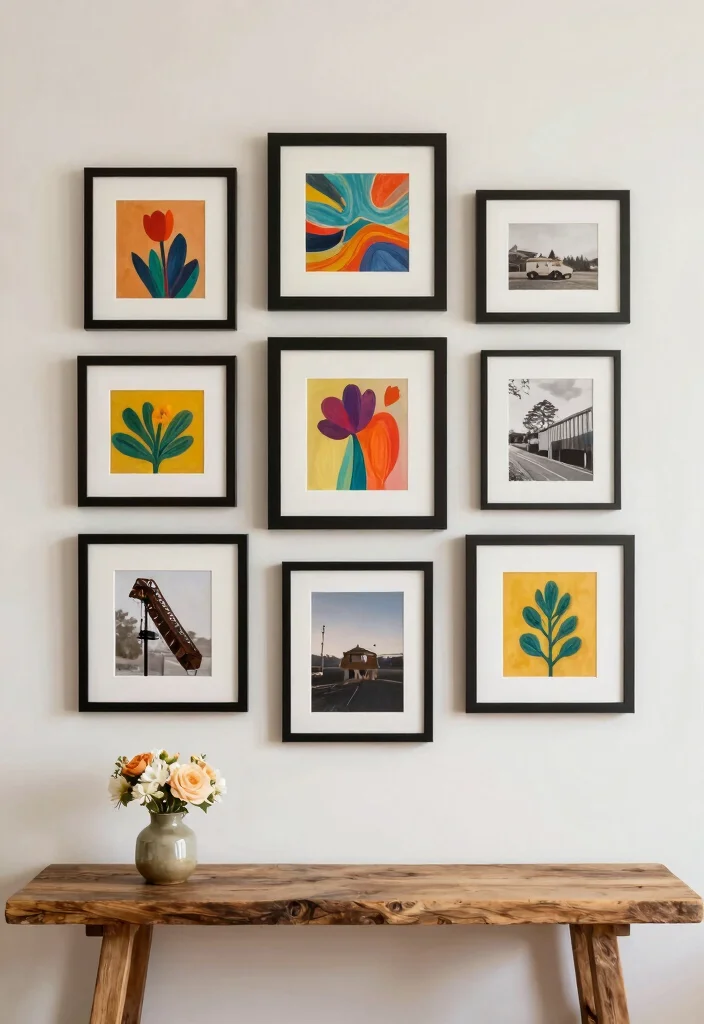 12 Wall Hanging Decor Ideas for Vertical Styling 10. Art Display Frames 0