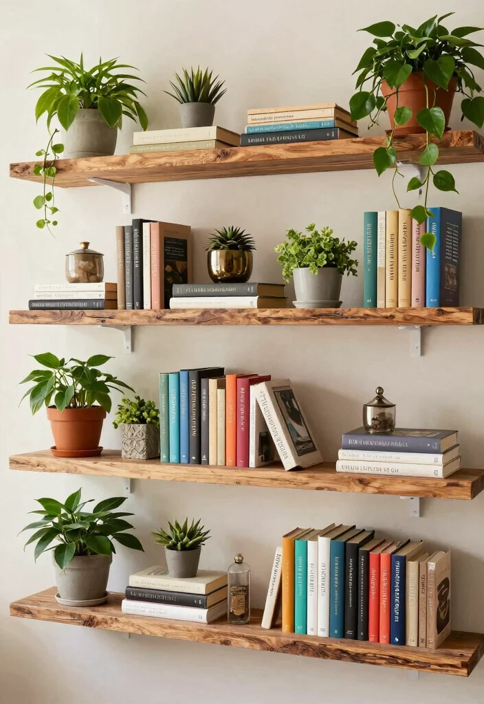 12 Wall Hanging Decor Ideas for Vertical Styling 6. Artful Shelving 0