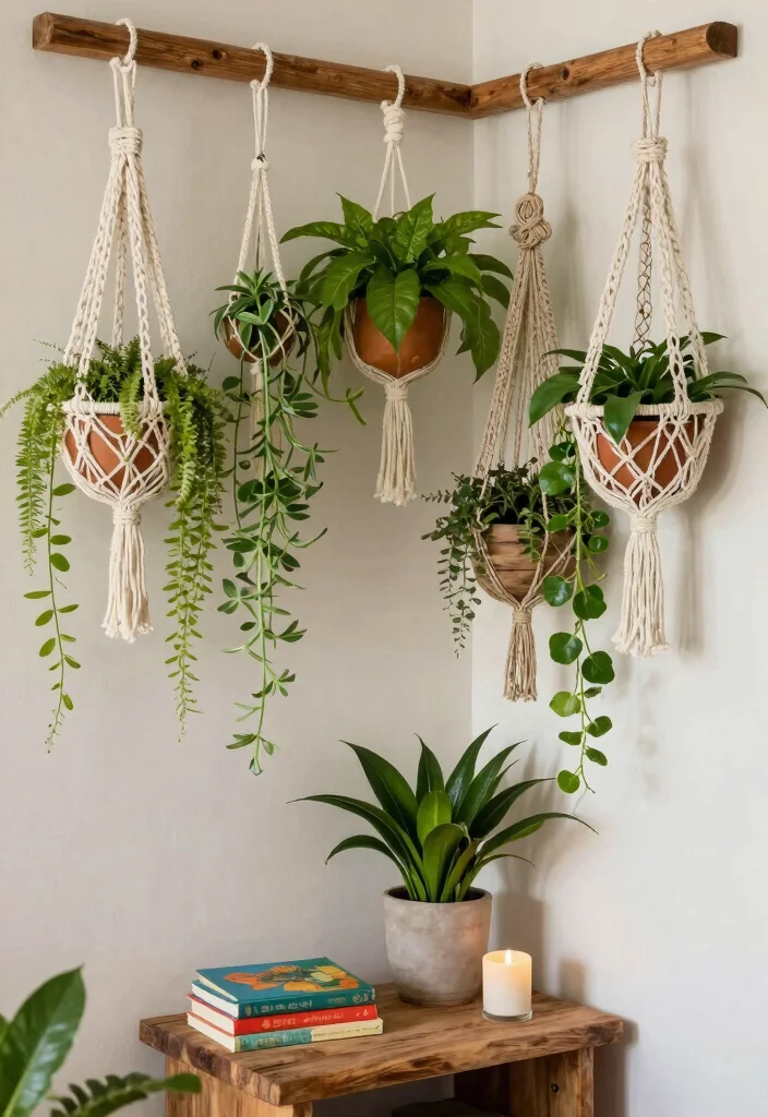 12 Wall Hanging Decor Ideas for Vertical Styling 9. Hanging Plants 0
