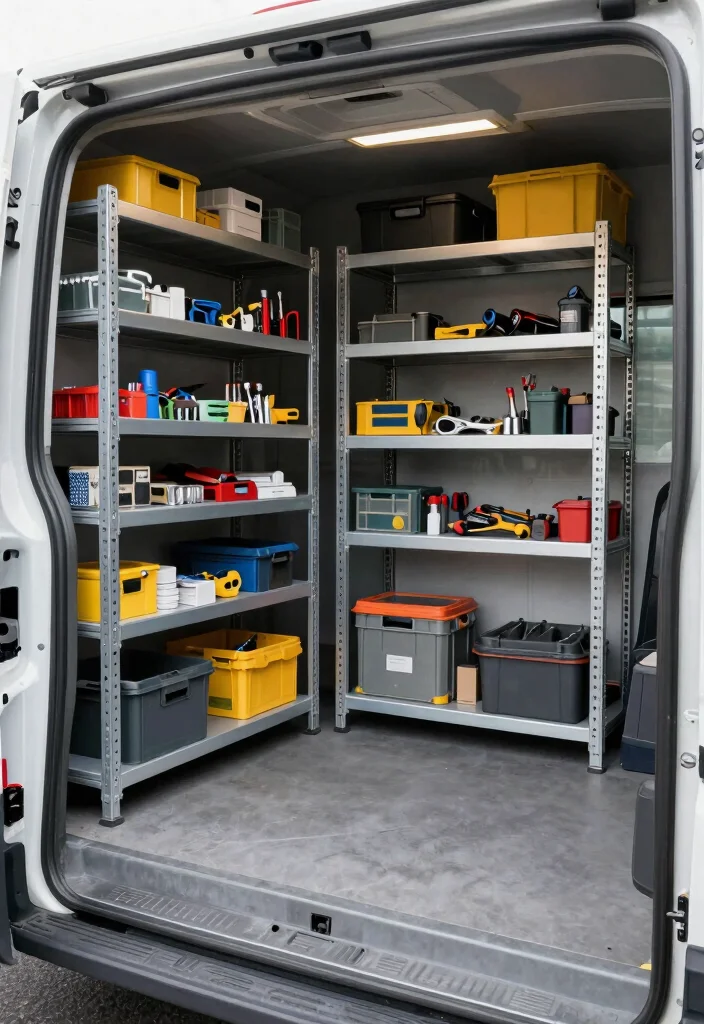 12 Work Van Organization Ideas for On the Job Efficiency 1 12 Work Van Organization Ideas for Efficiency on the Job 1. Adjustable Shelving Units 0