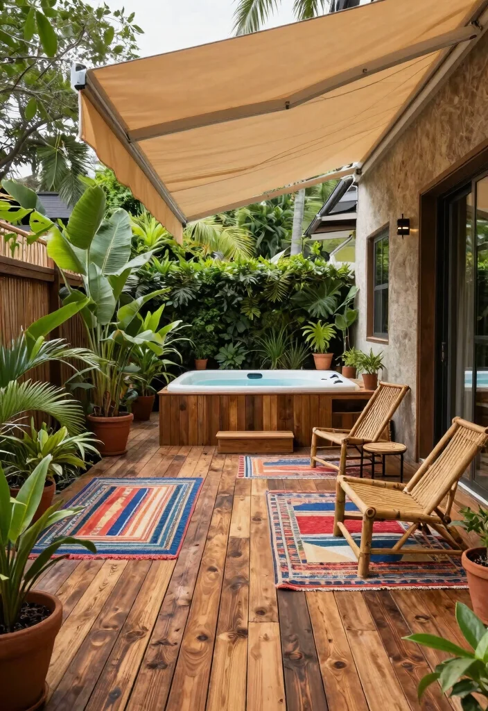 14 Backyard Jacuzzi Patio Ideas for a Luxury Home Retreat 2 14 Backyard Jacuzzi Patio Ideas for Luxury at Home 2. Eco Friendly Wooden Deck 0