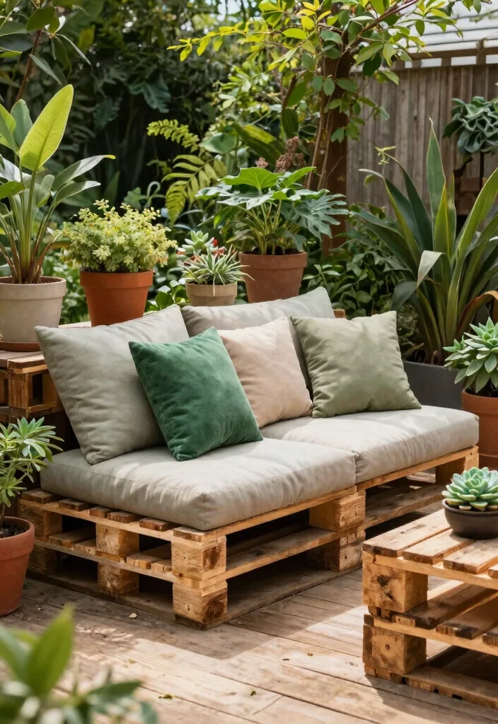 14 Backyard Seating Ideas for Comfortable Outdoor Entertaining 1. Upcycled Pallet Sofa 0