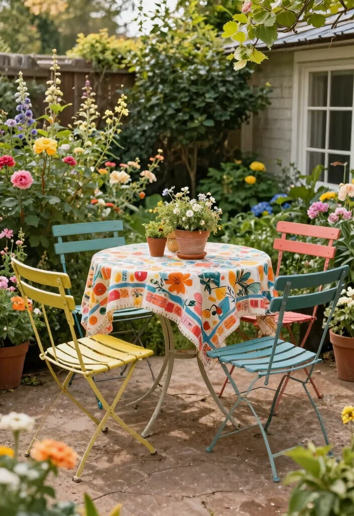 14 Backyard Seating Ideas for Comfortable Outdoor Entertaining 10. Vintage Patio Furniture 0