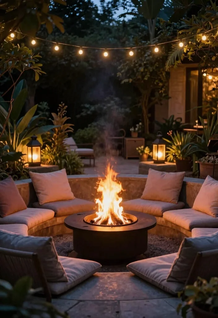 14 Backyard Seating Ideas for Comfortable Outdoor Entertaining 8. Cozy Fire Pit Seating 0