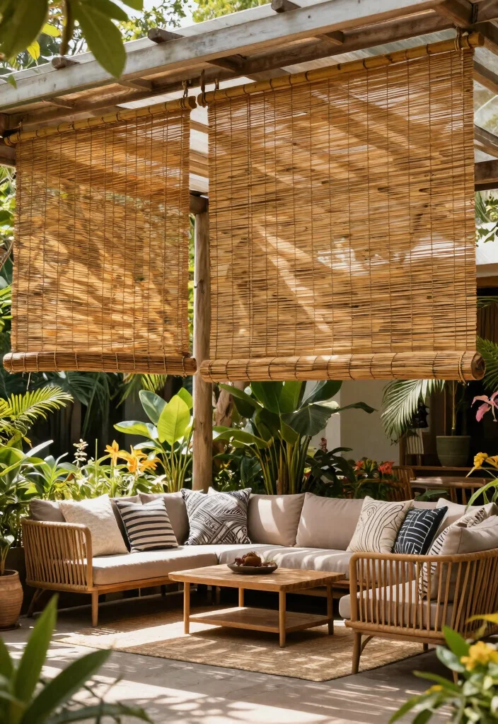 14 Backyard Shade Ideas to Stay Cool and Comfortable 10. Natural Bamboo Shade 0