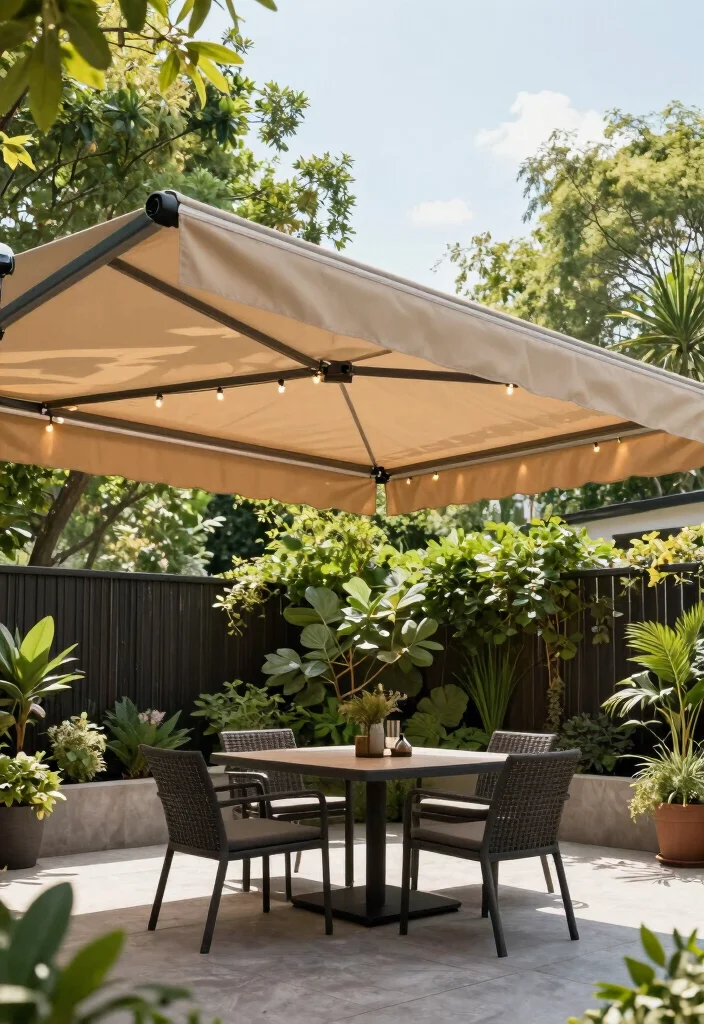 14 Backyard Shade Ideas to Stay Cool and Comfortable 8. Retractable Awnings 0