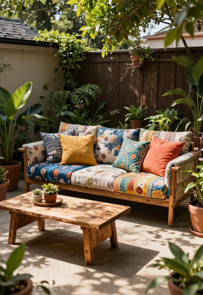 14 Backyard Sitting Area Ideas for Relaxed Everyday Use 6. Sustainable Outdoor Sofa 0
