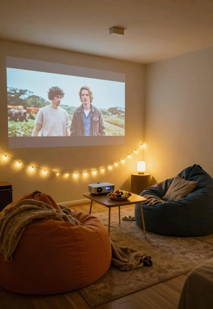 14 Basement Media Room Ideas for Movies and Gaming 1. Cozy Corner Cinema 0