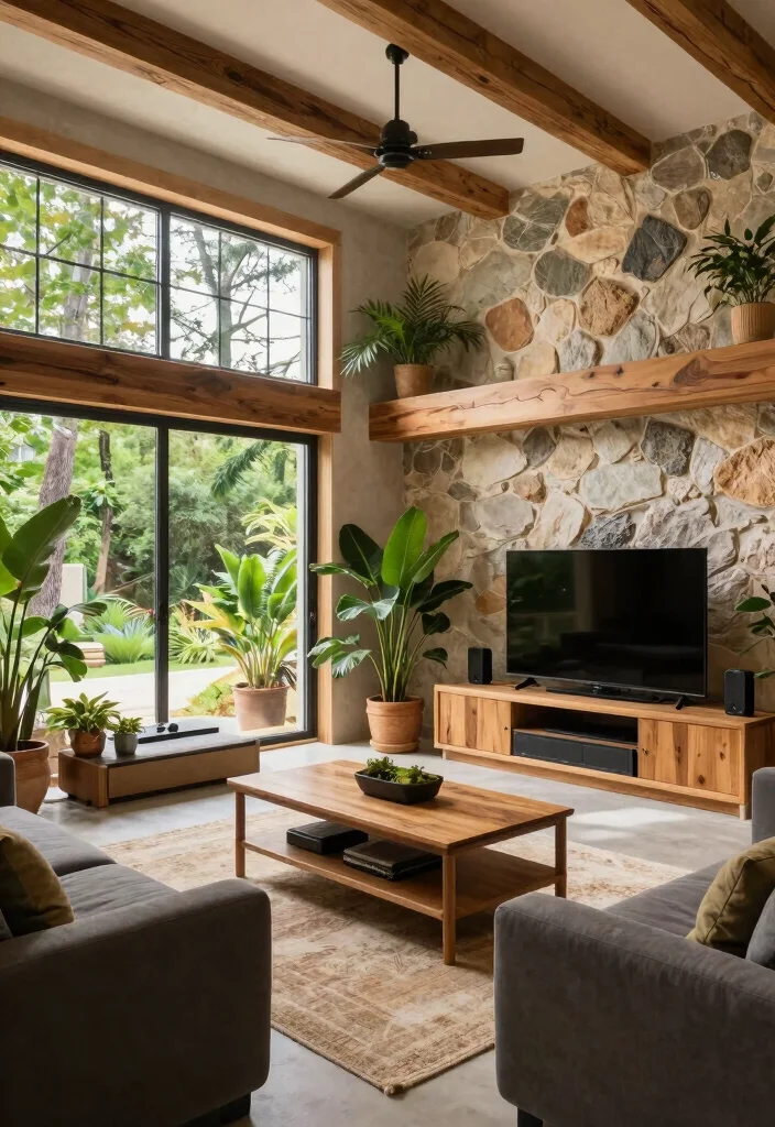 14 Basement Media Room Ideas for Movies and Gaming 11. Outdoor Inspired Vibes 0