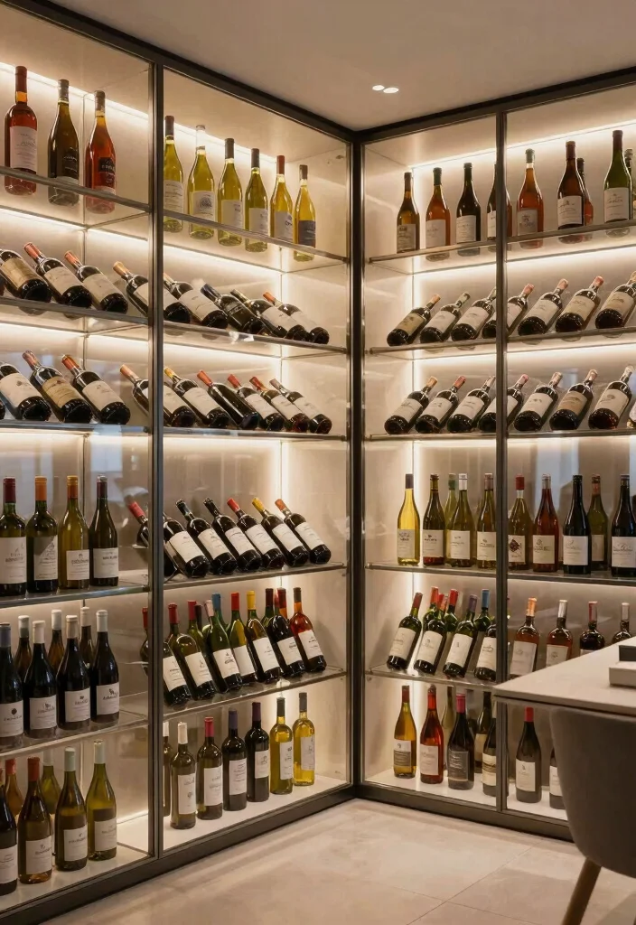14 Basement Wine Cellar Ideas for Storage and Style 5. Elegant Glass Enclosed Cellar 0