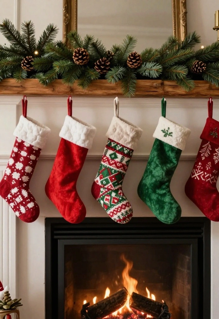 14 Christmas Wall Decor Ideas for Festive Homes 10. Old Fashioned Stockings 0