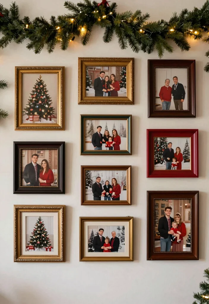 14 Christmas Wall Decor Ideas for Festive Homes 13. Christmas Photo Frames 0