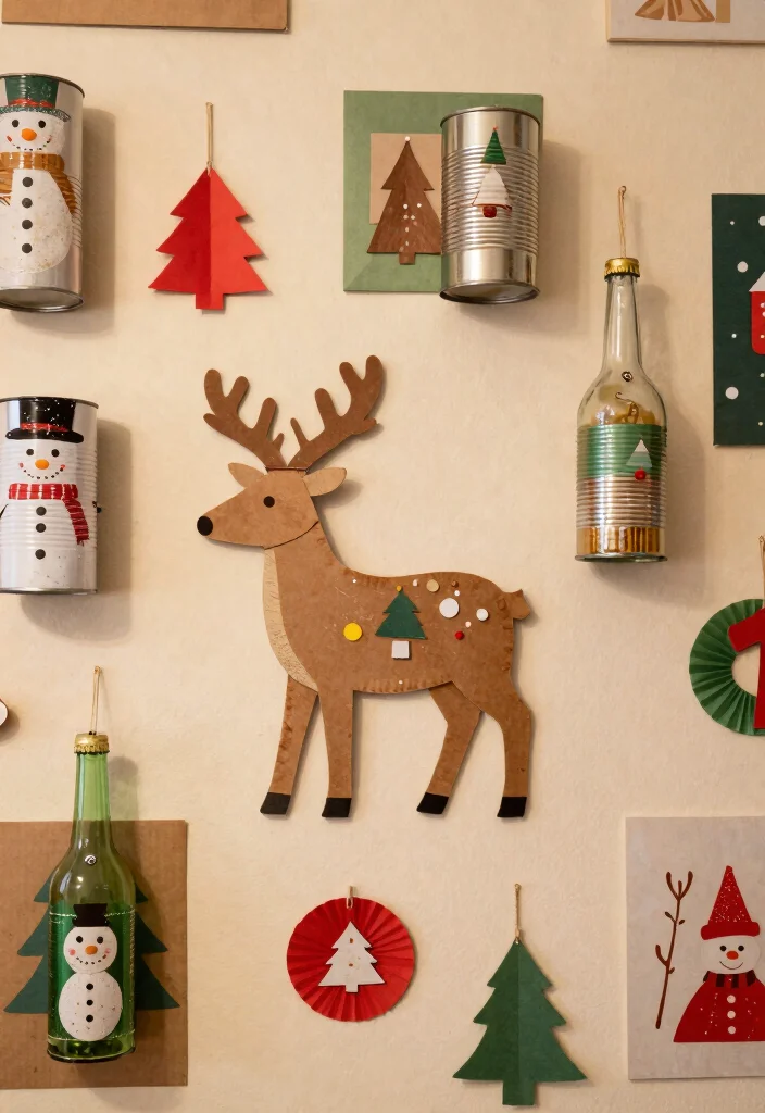14 Christmas Wall Decor Ideas for Festive Homes 14. Upcycled Christmas Crafts 0