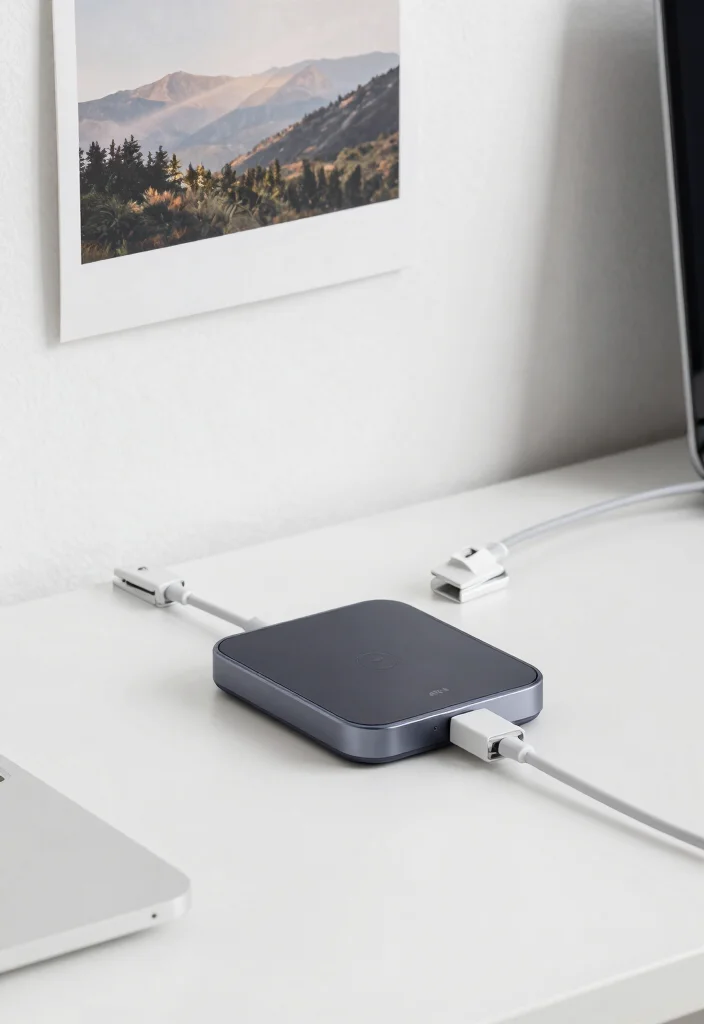14 Desktop Organization Ideas for Digital and Physical Clutter 4. Minimalist Cable Management 0