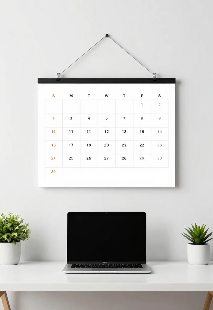14 Desktop Organization Ideas for Digital and Physical Clutter 7. Use a Minimalist Calendar 0