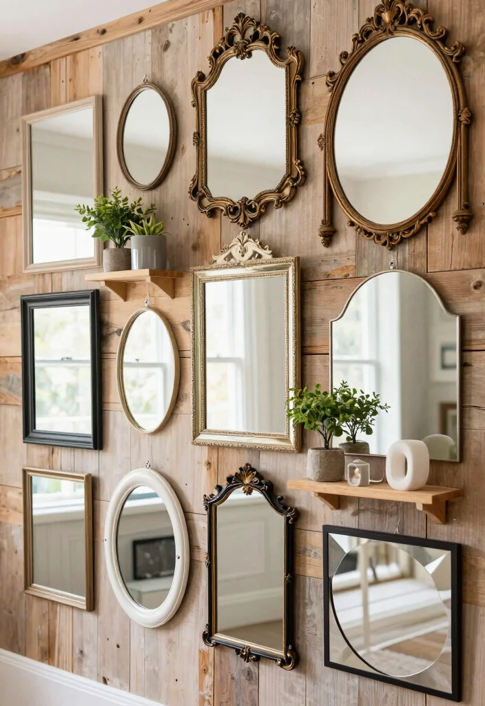 14 Dining Room Mirror Wall Decor Ideas for Depth 2. Gallery Wall of Mirrors 0