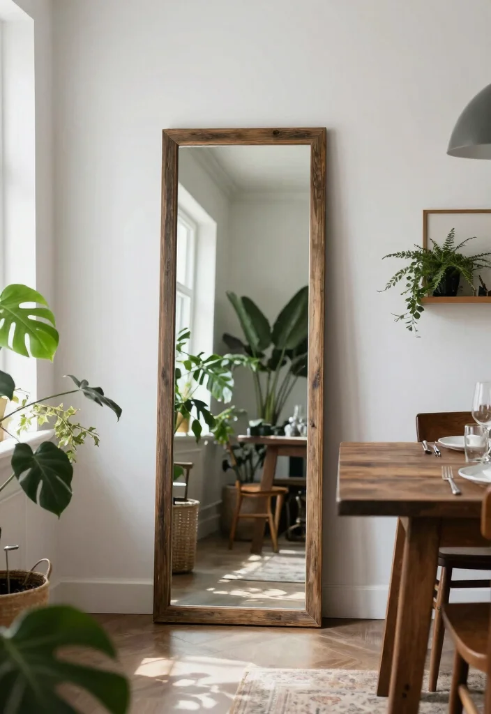 14 Dining Room Mirror Wall Decor Ideas for Depth 5. Leaning Mirrors 0