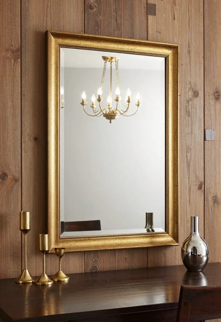 14 Dining Room Mirror Wall Decor Ideas for Depth 9. Metallic Accents 0