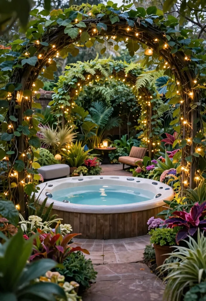 14 Enclosed Backyard Hot Tub Ideas for Privacy and Year Round Use 13. Secret Garden Hot Tub 0