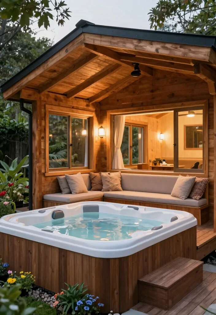 14 Enclosed Backyard Hot Tub Ideas for Privacy and Year Round Use 4. Cozy Enclosed Spa Cabin 0