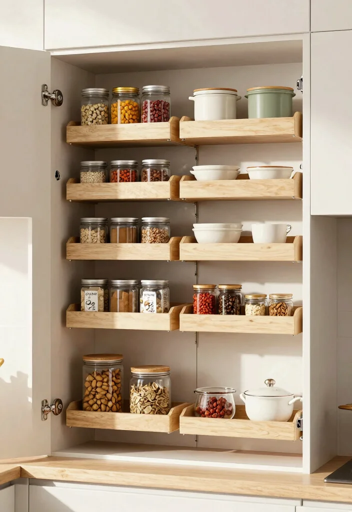 14 Kitchen Cabinet Organization Ideas for Smooth Daily Cooking 38 14 Kitchen Cabinet Organization Ideas for Daily Cooking 8. Use Shelf Risers for Maximum Visibility 0