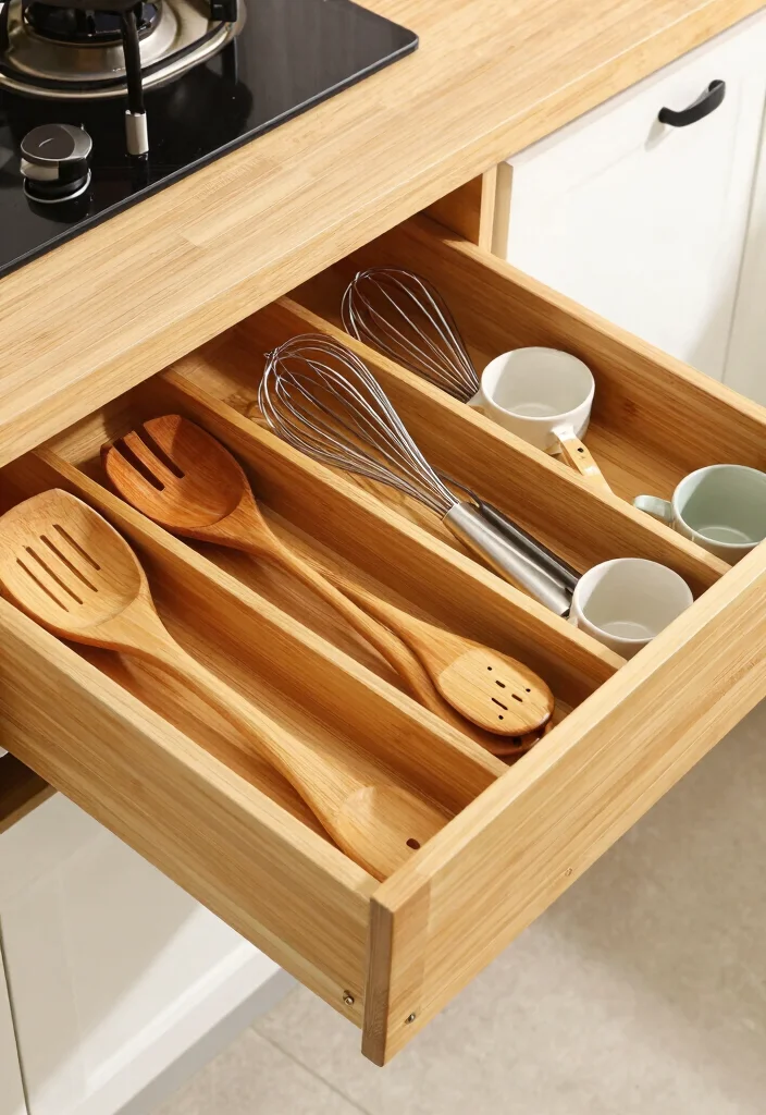 14 Kitchen Cabinet Organization Ideas for Smooth Daily Cooking 39 14 Kitchen Cabinet Organization Ideas for Daily Cooking 9. Use Drawer Dividers for Utensils 0