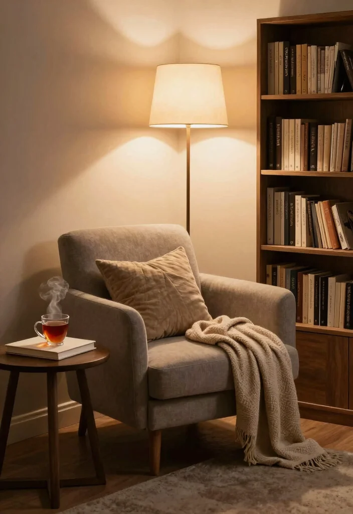 14 L Shaped Basement Layout Ideas for Better Flow 6. Relaxing Reading Nook 0