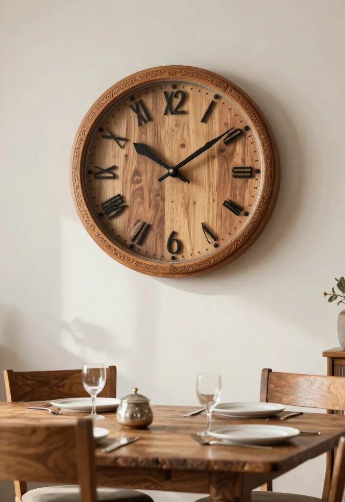 14 Large Dining Room Wall Decor Ideas for Statement Walls 11. Statement Clock 0