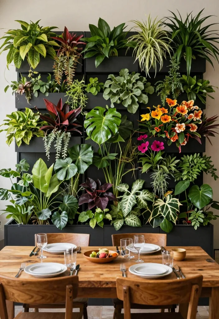 14 Large Dining Room Wall Decor Ideas for Statement Walls 13. Indoor Garden Wall 0