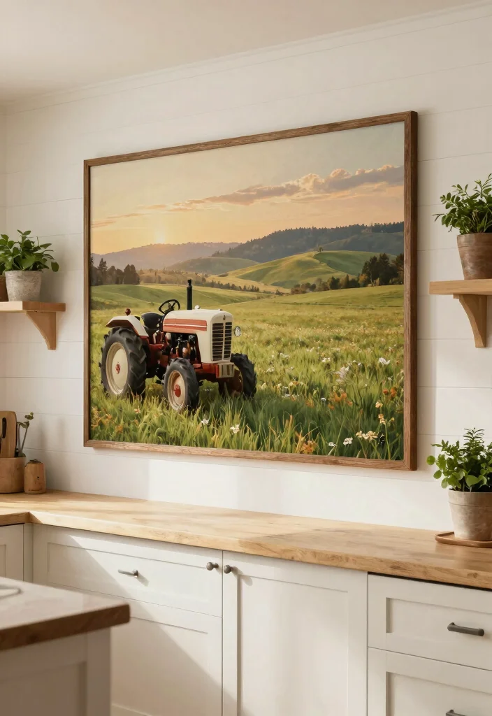 14 Large Kitchen Wall Decor Ideas for Empty Spaces 1. Oversized Farmhouse Prints 0