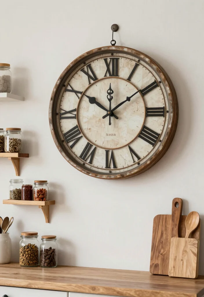 14 Large Kitchen Wall Decor Ideas for Empty Spaces 14. Decorative Clock Displays 0