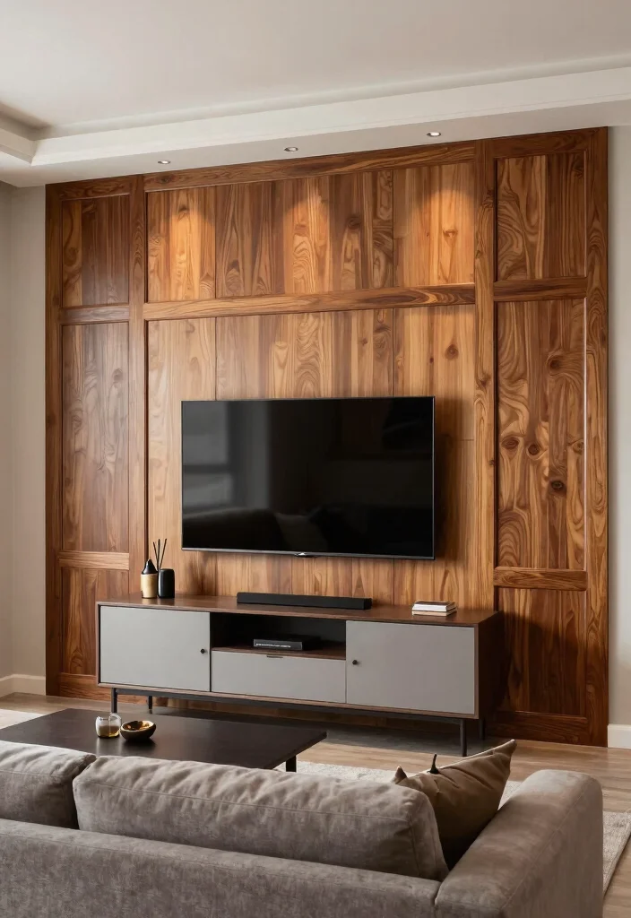 14 Media Wall Decor Ideas for Living Rooms and Lounges 13. Decorative Wall Paneling 0