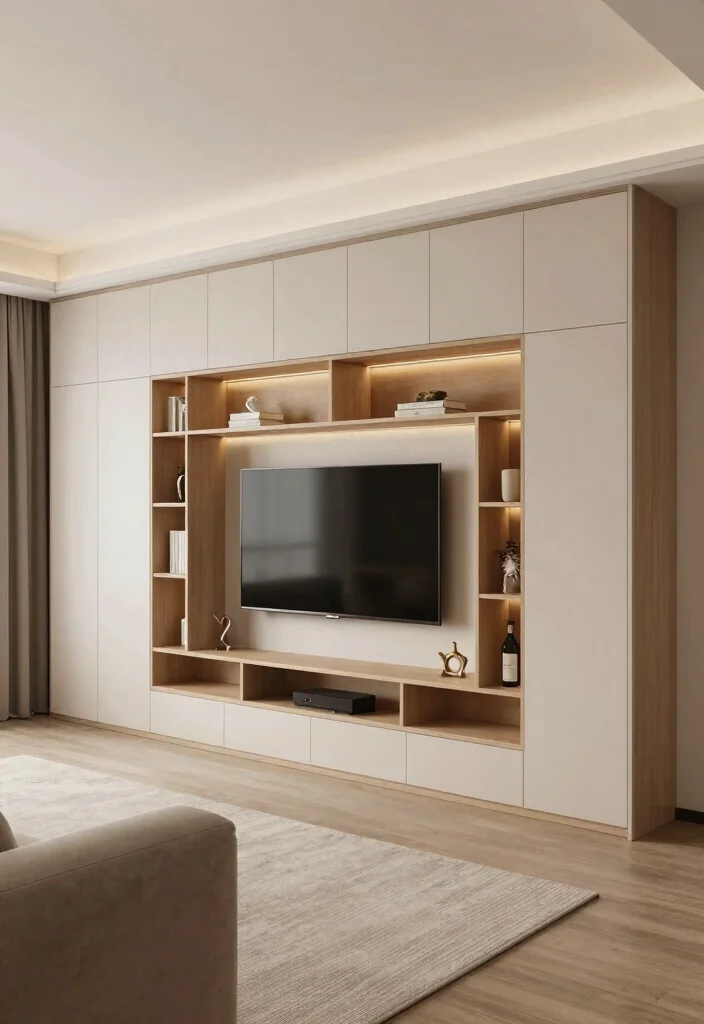 14 Media Wall Decor Ideas for Living Rooms and Lounges 7. Multi functional Wall Unit 0