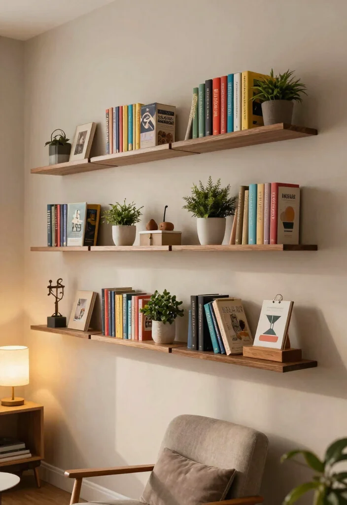 14 Small Bedroom Organization Ideas That Really Work 1 14 Small Bedroom Organization Ideas That Actually Work 1. Wall Mounted Shelves for Books and Decor 0