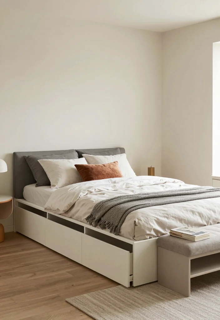 14 Small Bedroom Organization Ideas That Really Work 13 14 Small Bedroom Organization Ideas That Actually Work 3. Multi Functional Furniture 0