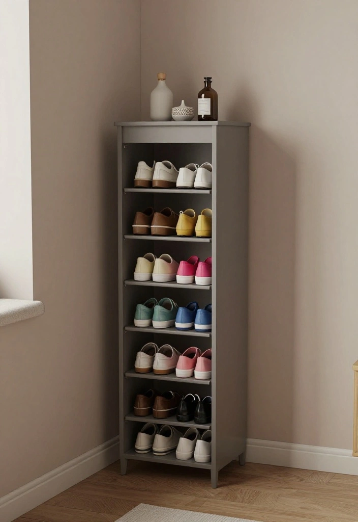 14 Small Bedroom Organization Ideas That Really Work 46 14 Small Bedroom Organization Ideas That Actually Work 6. Vertical Shoe Racks 0
