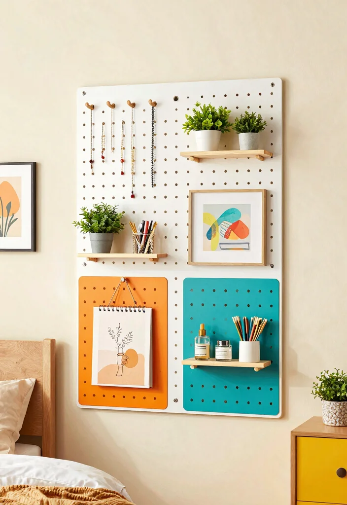 14 Small Bedroom Organization Ideas That Really Work 58 14 Small Bedroom Organization Ideas That Actually Work 8. Pegboards for Accessories 0