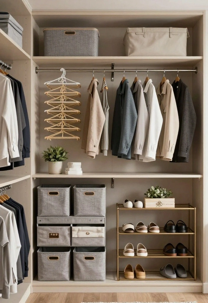 14 Small Space Organization Ideas for Clutter Free Living 4. Clever Closet Solutions 0