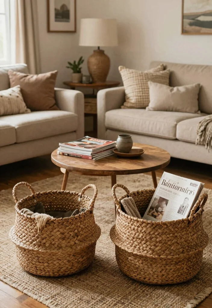 14 Small Space Organization Ideas for Clutter Free Living 6. Baskets for Stylish Storage 0