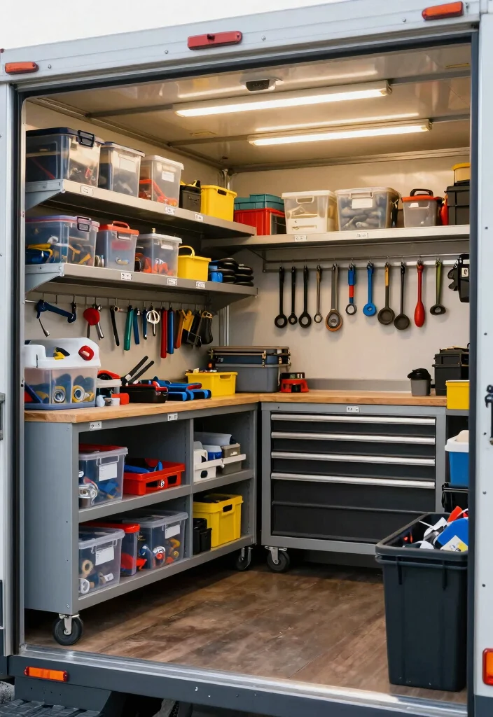 14 Tool Trailer Organization Ideas for Mobile Work 5. Overhead Storage Solutions 0