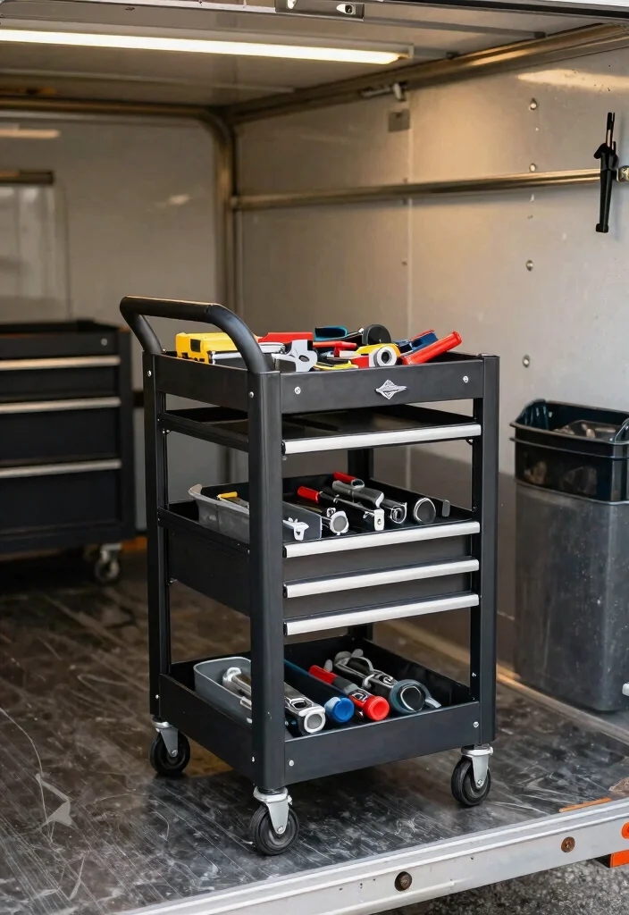 14 Tool Trailer Organization Ideas for Mobile Work 9. Rolling Tool Carts 0