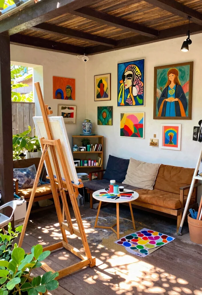 14 Walkout Basement Patio Ideas Under the Deck 52 14 Walkout Basement Patio Ideas Under Decks 12. Vibrant Art Studio 0