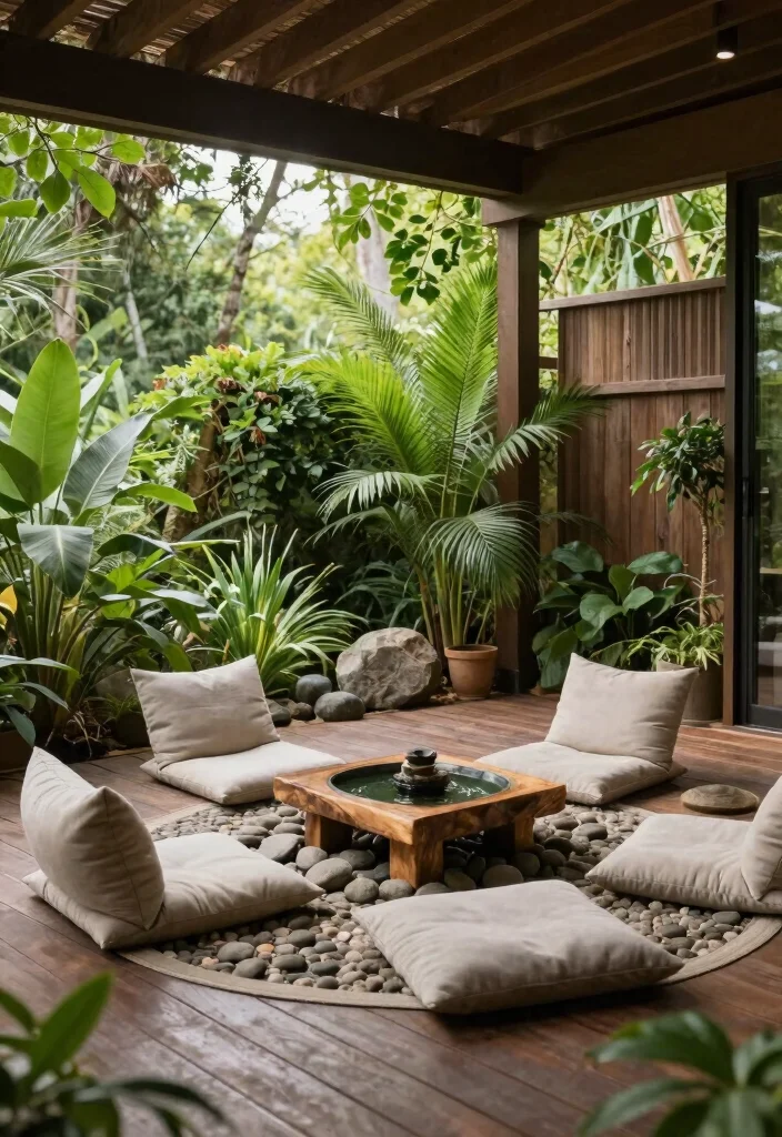 14 Walkout Basement Patio Ideas Under the Deck 64 14 Walkout Basement Patio Ideas Under Decks 14. Nature Inspired Meditation Corner 0