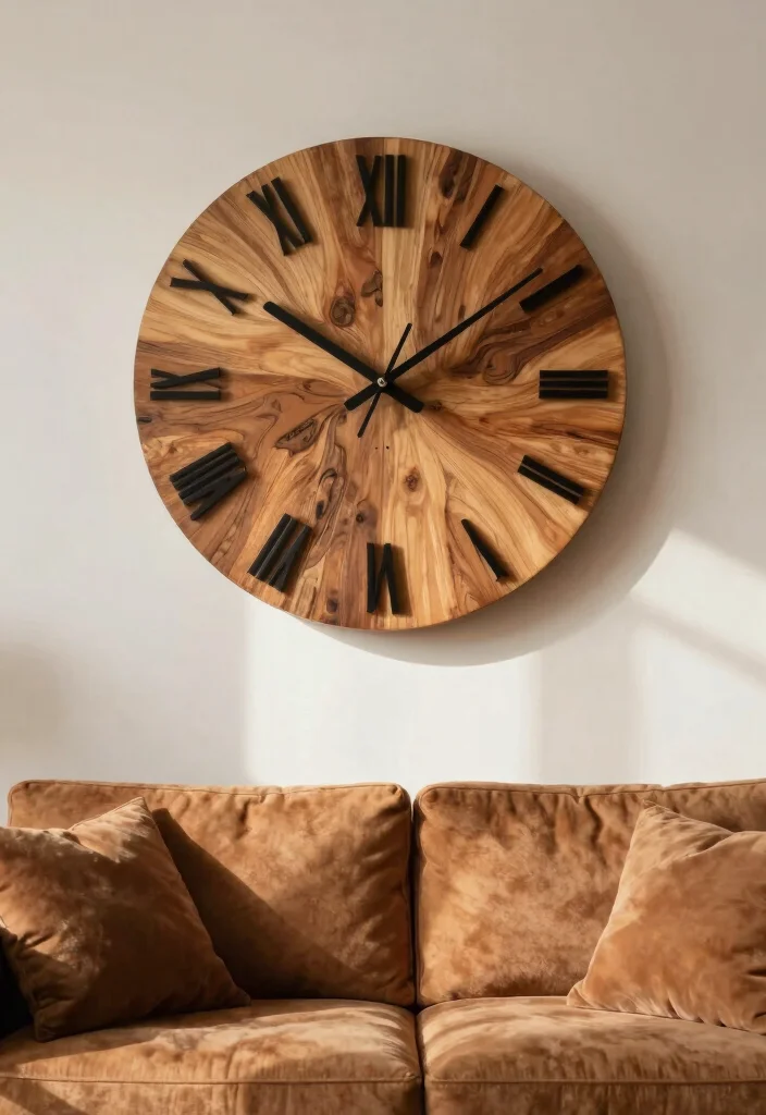 14 Wood Wall Decor Ideas for Warm Natural Texture 10. Wooden Clock Designs 0