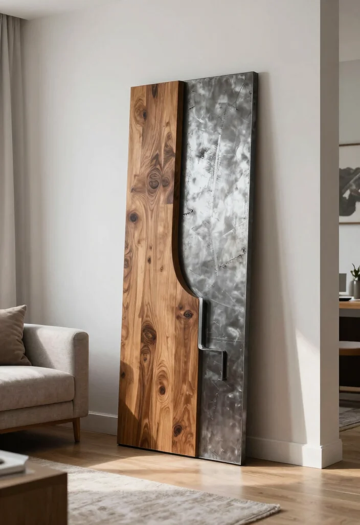 14 Wood Wall Decor Ideas for Warm Natural Texture 11. Wood and Metal Combinations 0