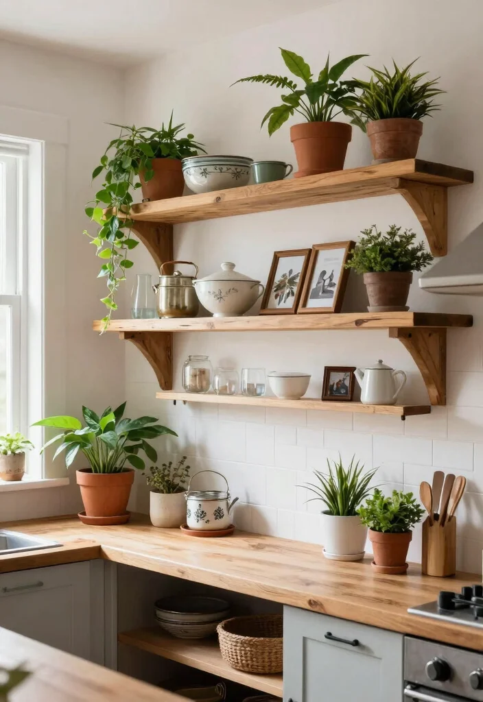 14 Wood Wall Decor Ideas for Warm Natural Texture 2. Rustic Wooden Shelves 0