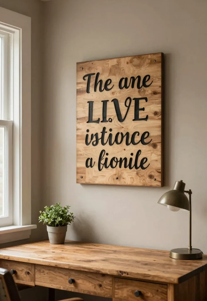 14 Wood Wall Decor Ideas for Warm Natural Texture 4. DIY Wooden Quote Signs 0