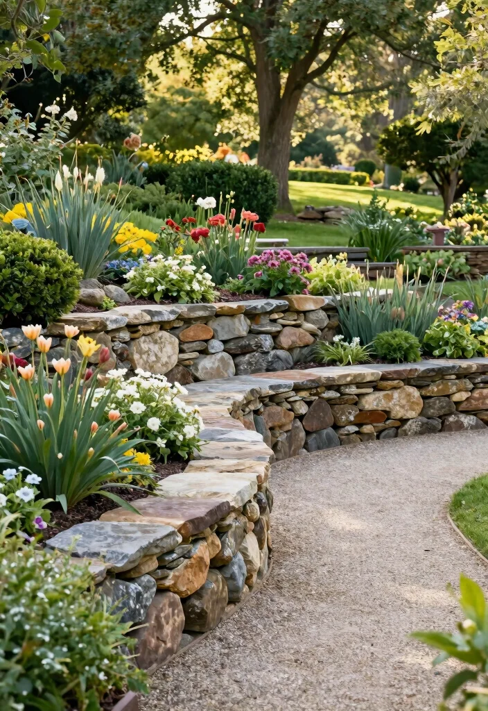 15 Backyard Retaining Wall Ideas That Add Structure and Style 1. Natural Stone Elegance 0